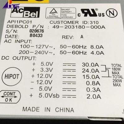 Części maszyny bankomatu Diebold Zasilanie 300W 49203180000A